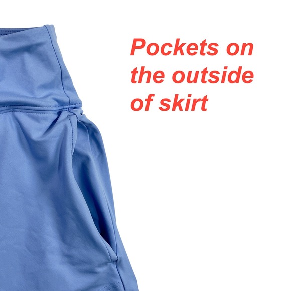 Lands End Tiered Ruffled Swim Skort Light Blue NWOT Size Large 14-16 Pockets - Picture 10 of 11